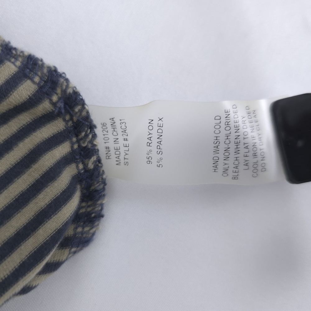 Soft Surroundings Long Sleeve Navy Stripe Dress S - Picture 9 of 9